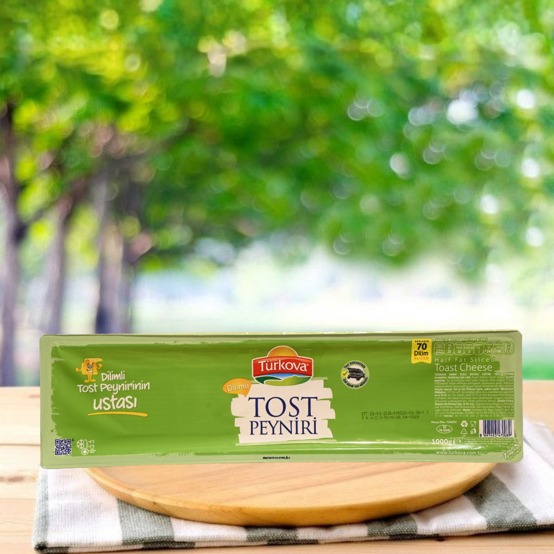 19 TÜRKOVA Yarım Yağlı Tost Peyniri 1000g (70 Dilim) - Görsel 1
